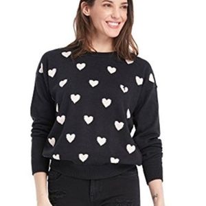 RW & CO cute Love hearts print Sweater sz  Small in Black